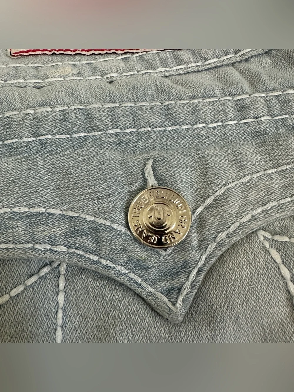 VTG True Religion Ricky Super T Relaxed Straight  Leg Mens SZ 36 Light Blue Wash